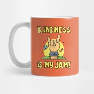 Kindness is My Jam with Rock and Roll Hand Sign Mug